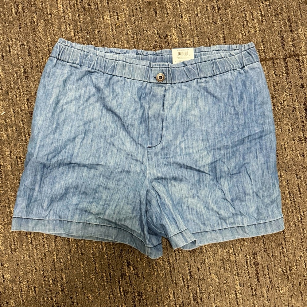 NWT! Style & Co. Blue Chambray Shorts High-Rise Relaxed Fit